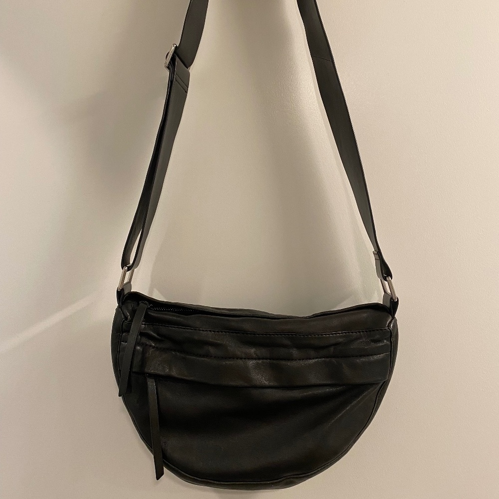 & Other Stories Soft Leather Crossbody Bag in Black